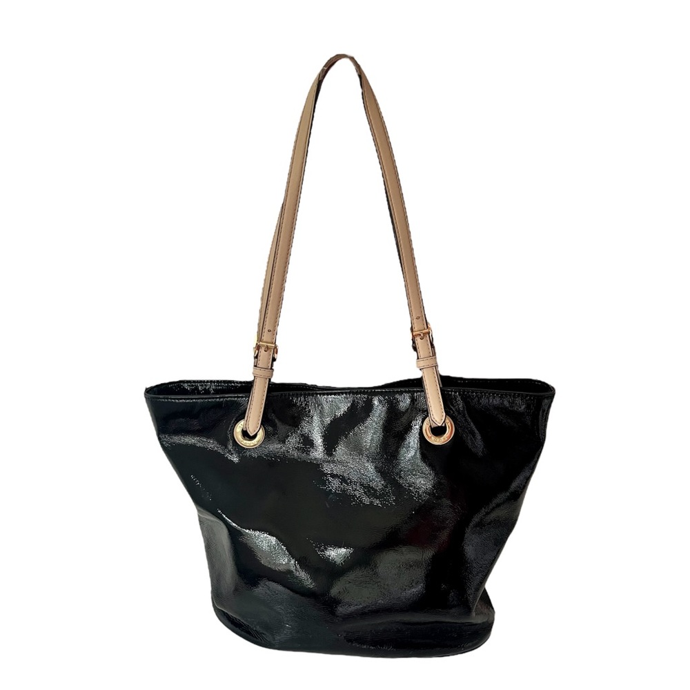 Michael Kors Black Patent Leather Tote Shoulder Bag